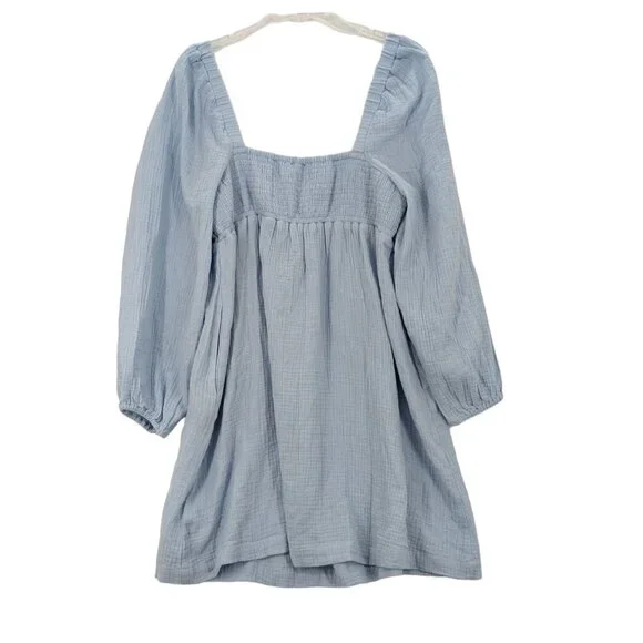 J.Crew Peasant Dress Women Size M Gauze Soft Puff Sleeve Cottagecore Minimalist - Picture 2 of 12